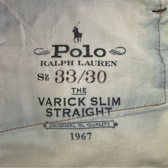 Polo Ralph Lauren Jeans Mens 33 Blue Varick Slim Straight Stretch Denim 33x30 - Picture 5 of 11